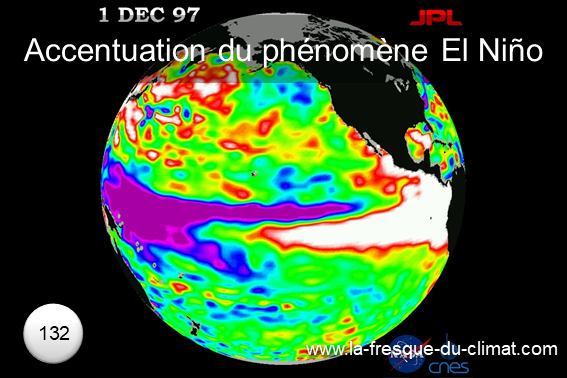 Recto de la carte "Accentuation du phénomène El Niño"